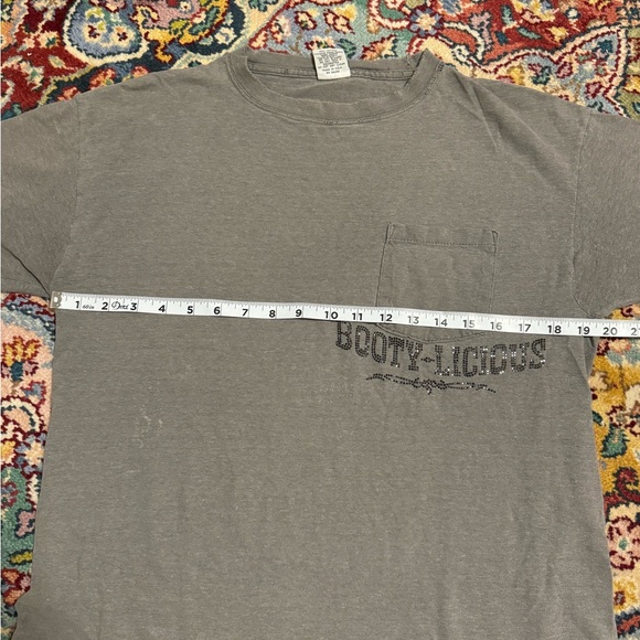 Booty-licious Rhinestone Boxy Short Sleeve Tee Women’s Small Y2K Mcbling Grey - Picture 9 of 12